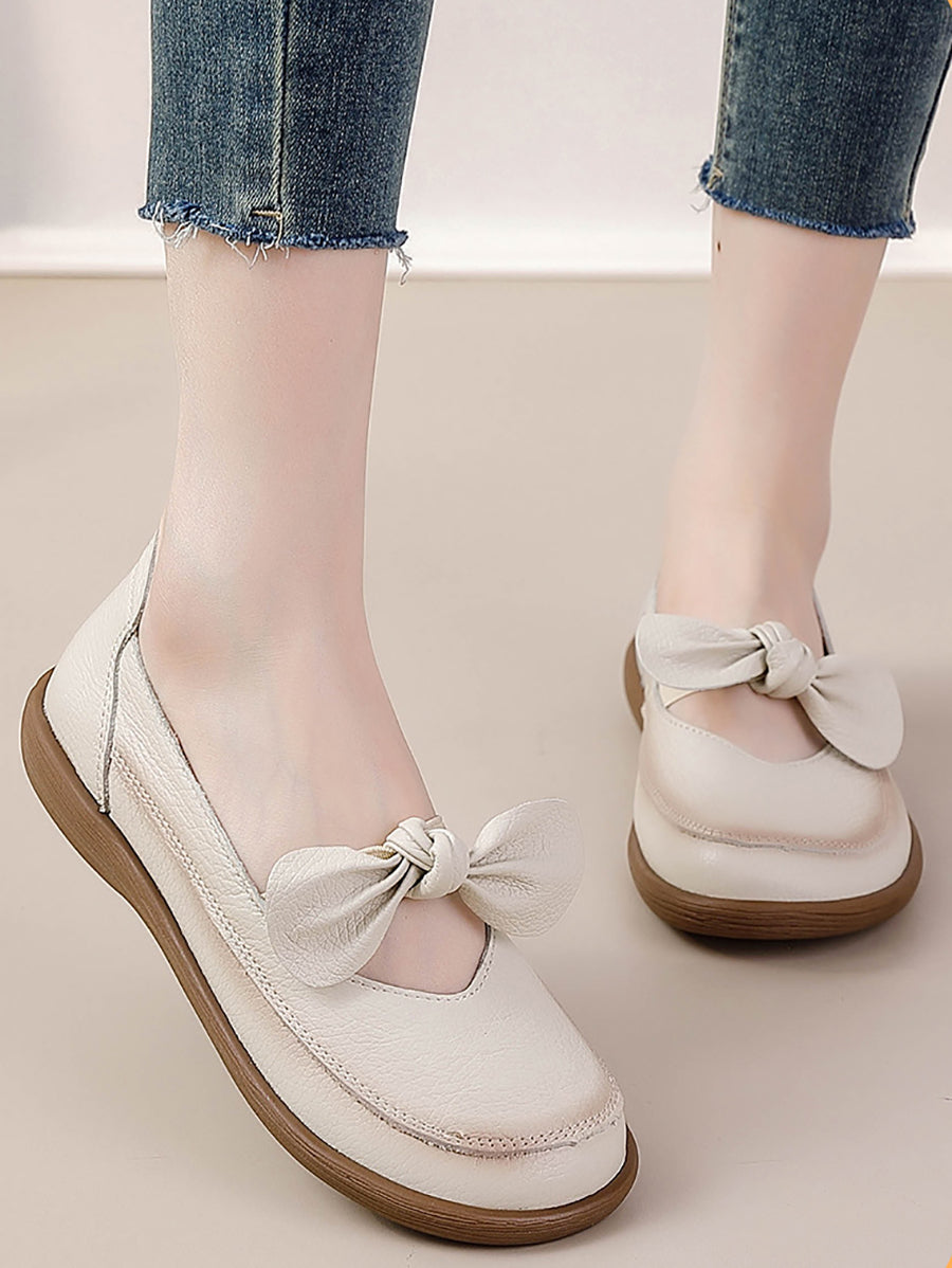 Women Vintage Genuine Leather Low Heel Shoes