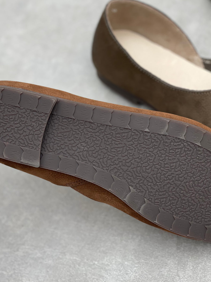 Women Vintage Genuine Leather Low Heel Shoes