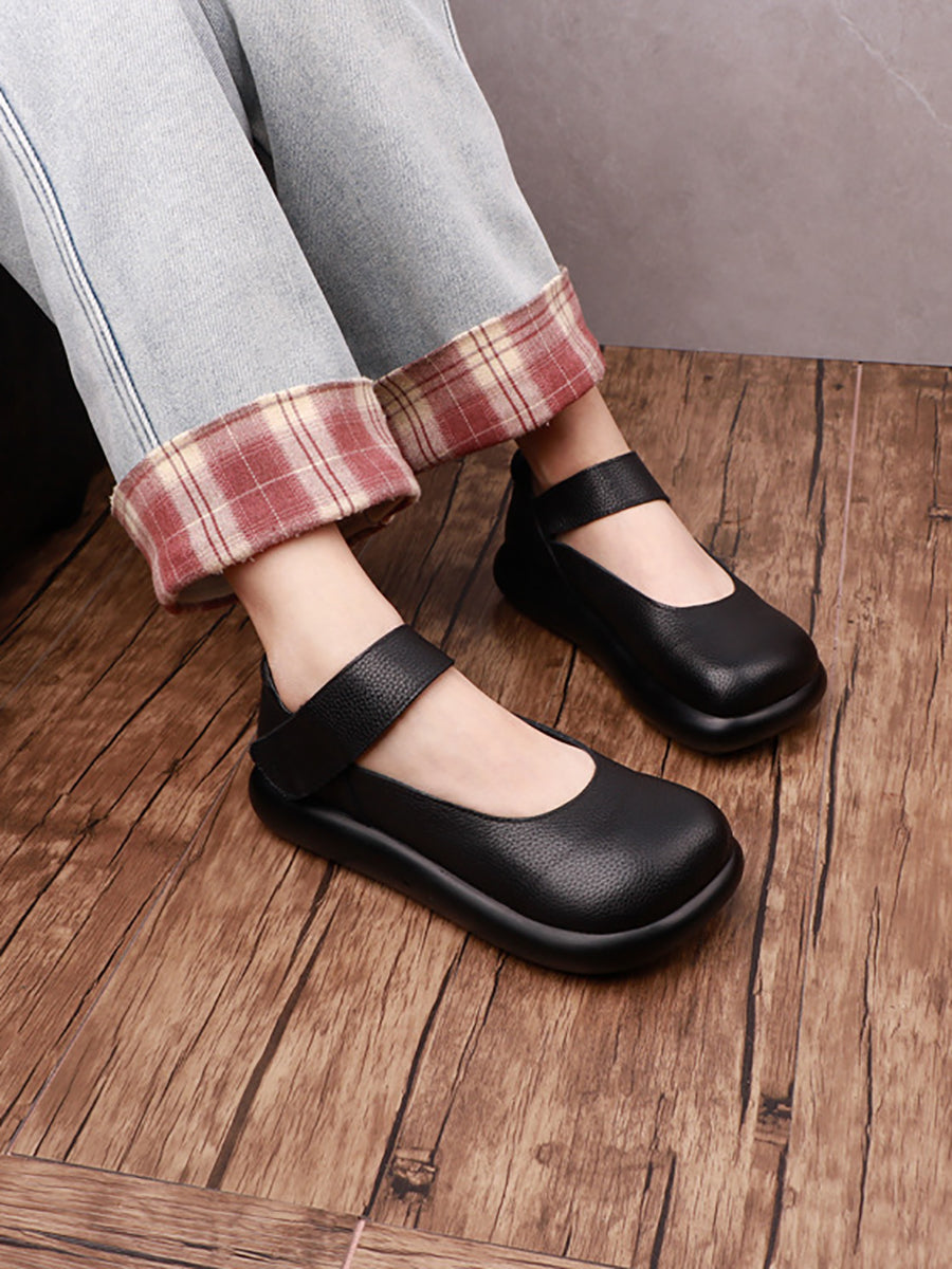 Women Vintage Soft Genuine Leather Flat Shoes