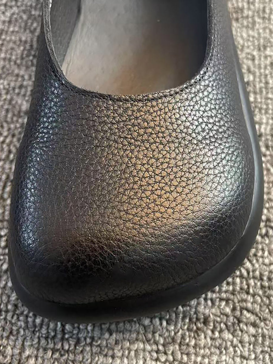 Women Vintage Soft Genuine Leather Flat Shoes