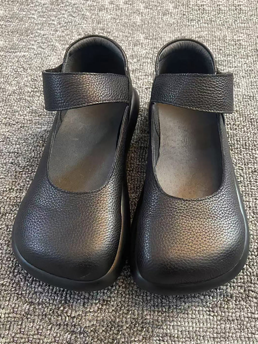 Women Vintage Soft Genuine Leather Flat Shoes