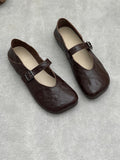Women Vintage Soft Genuine Leather Low Heel Shoes