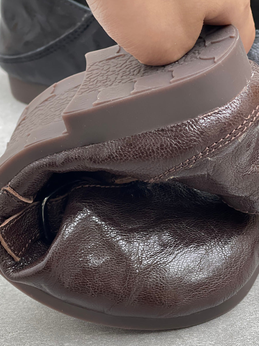 Women Vintage Soft Genuine Leather Low Heel Shoes