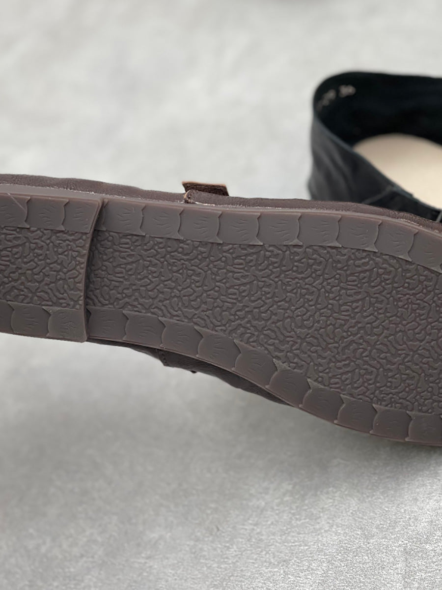 Women Vintage Soft Genuine Leather Low Heel Shoes