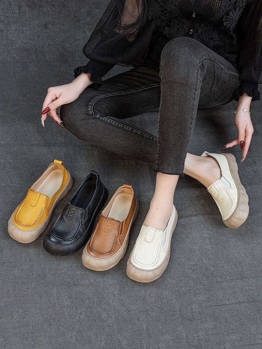 Women Summer Genuine Leather Flat Shoes