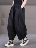 Plus Size Women Spring Casual Pure Color Bloomers