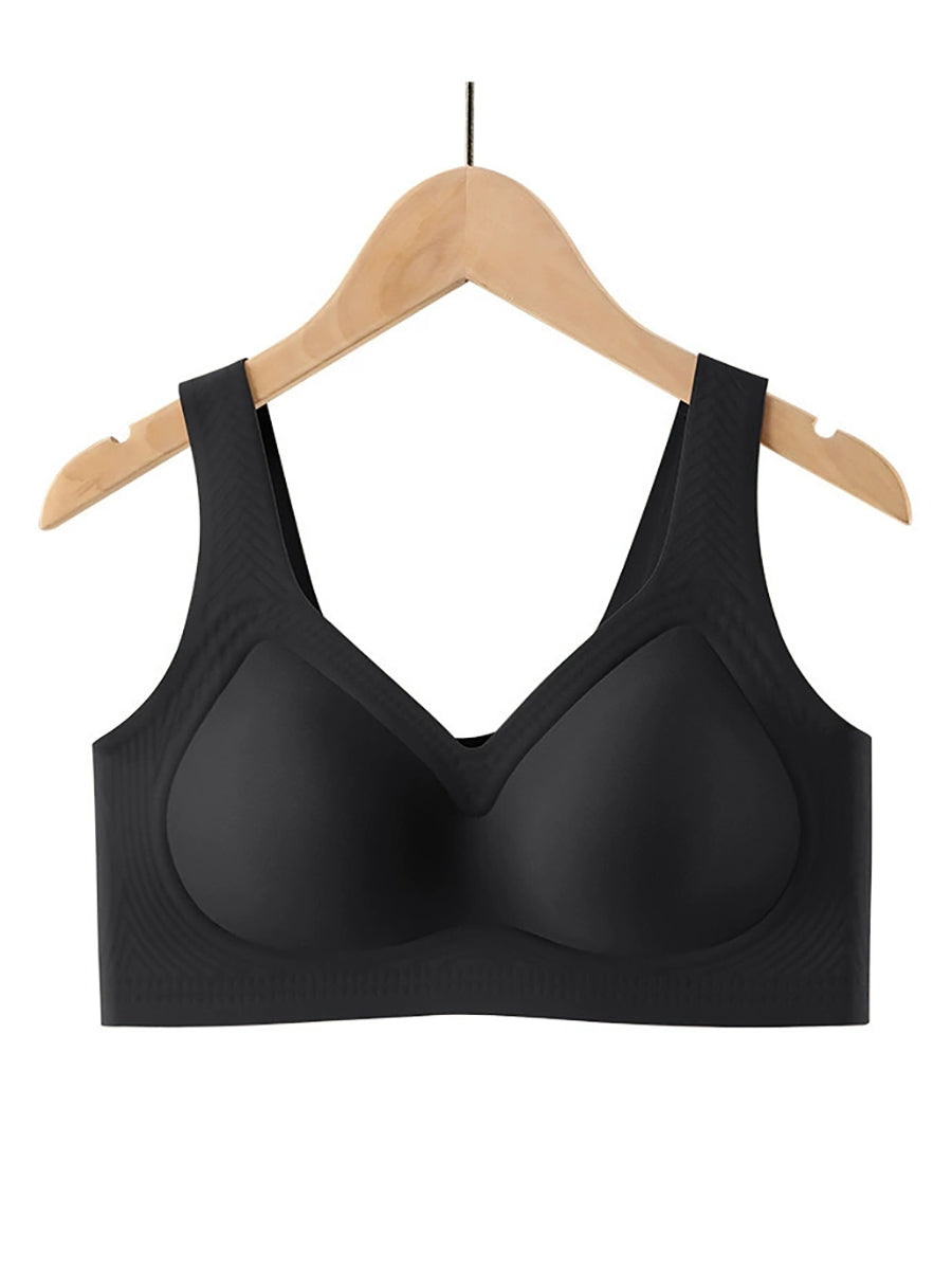 Women Artsy Casual Pure Color Wireless Bra
