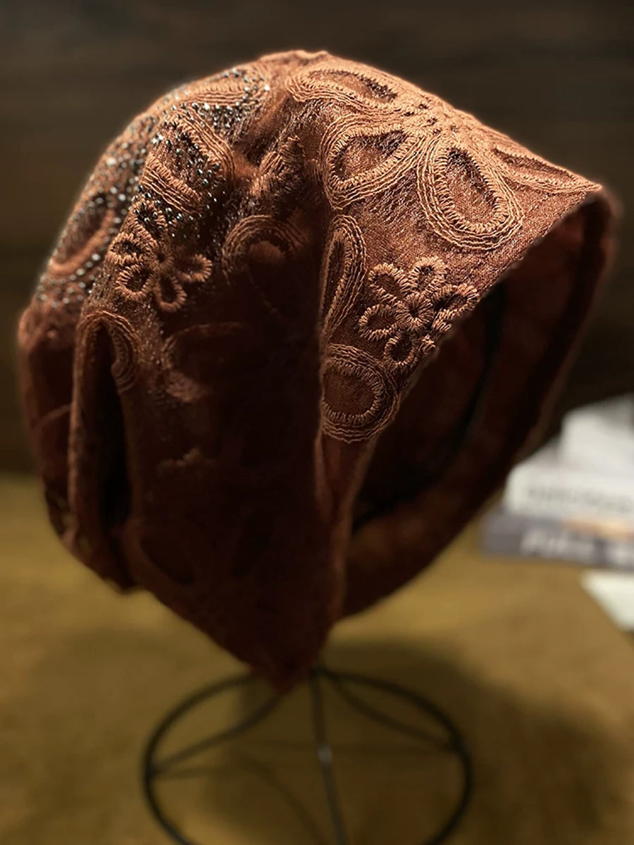 Women Artsy Summer Embroidery Lace Hat