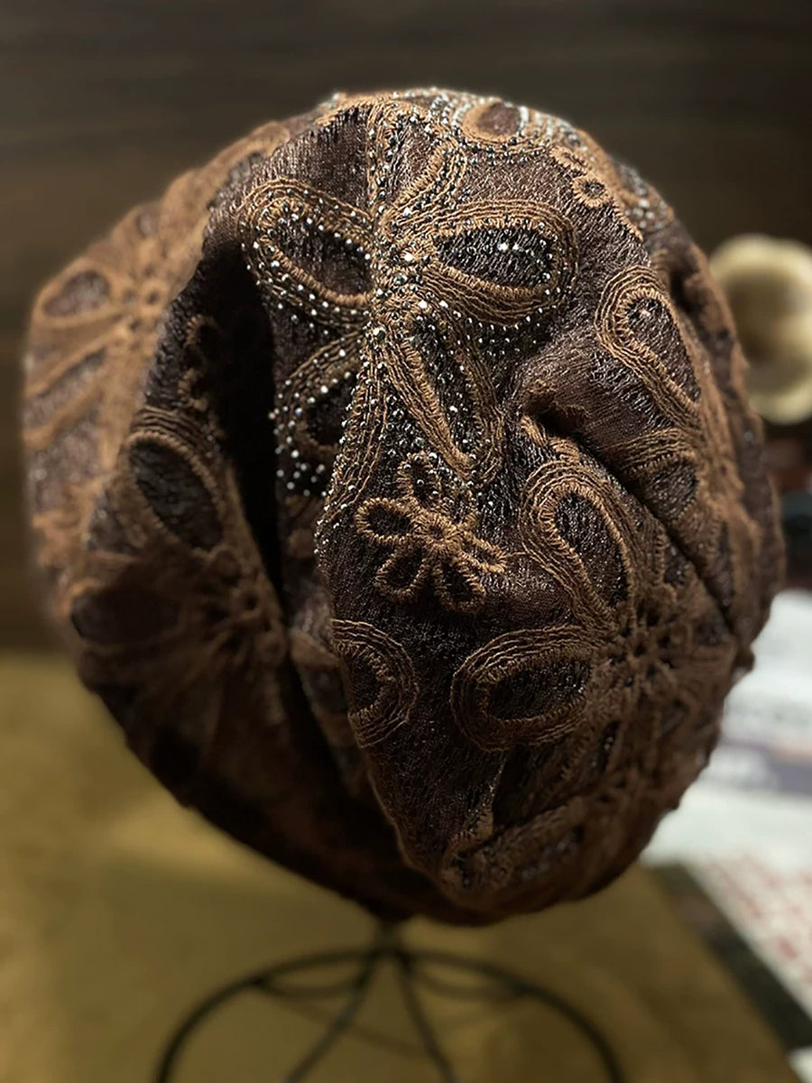 Women Artsy Summer Embroidery Lace Hat