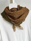 Women Vintage Floral Spliced Triangle Scarf