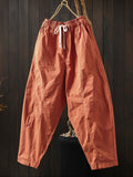 Plus Size Women Summer Casual Pure Color Harem Pants