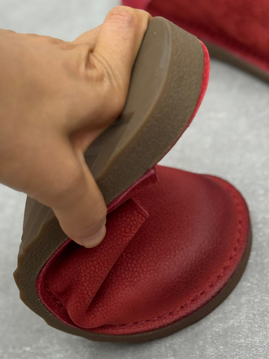 Women Summer Soft Genuine Leather Flat Slippers