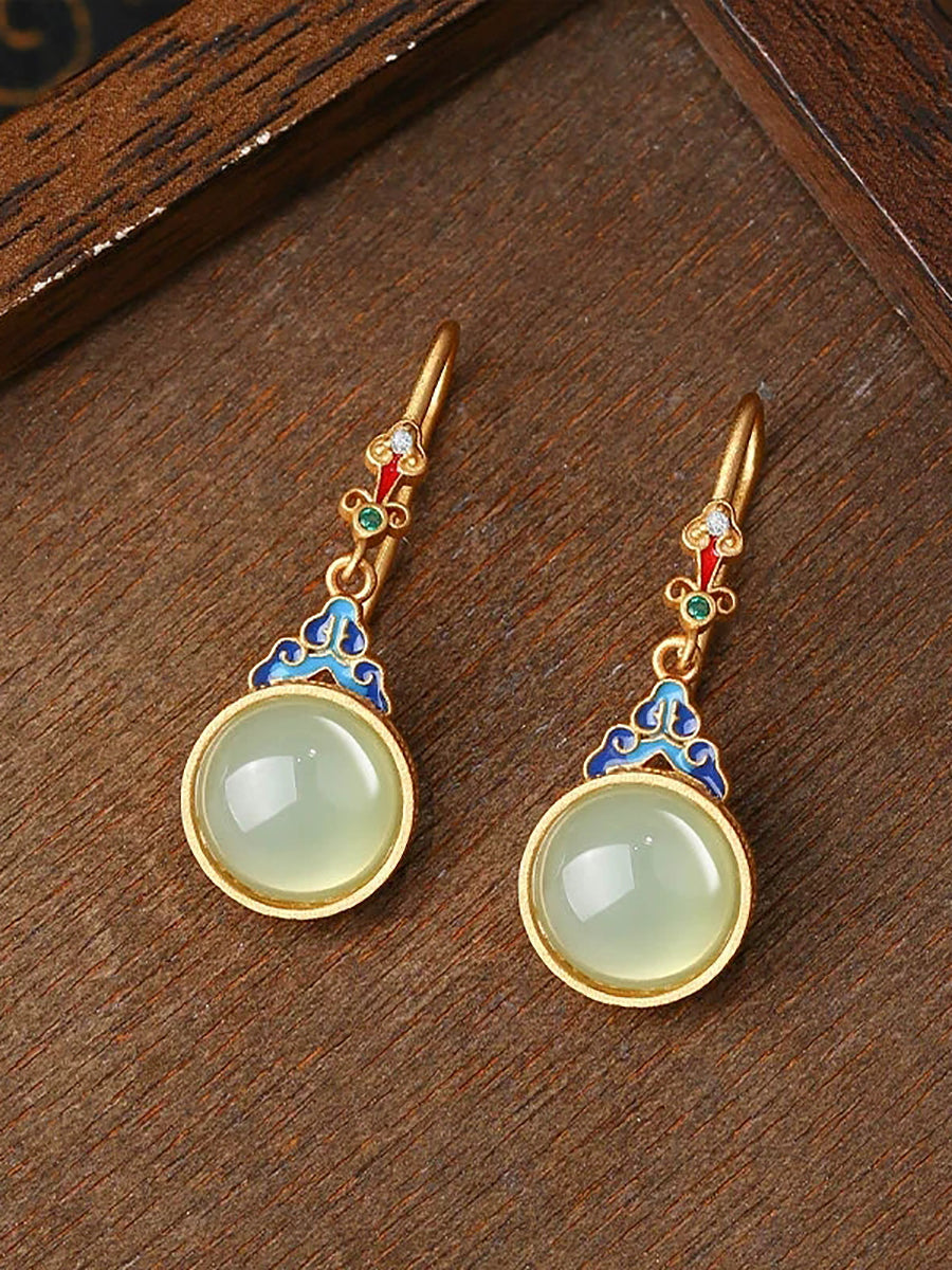 Vintage S925Silver Jade Earrings