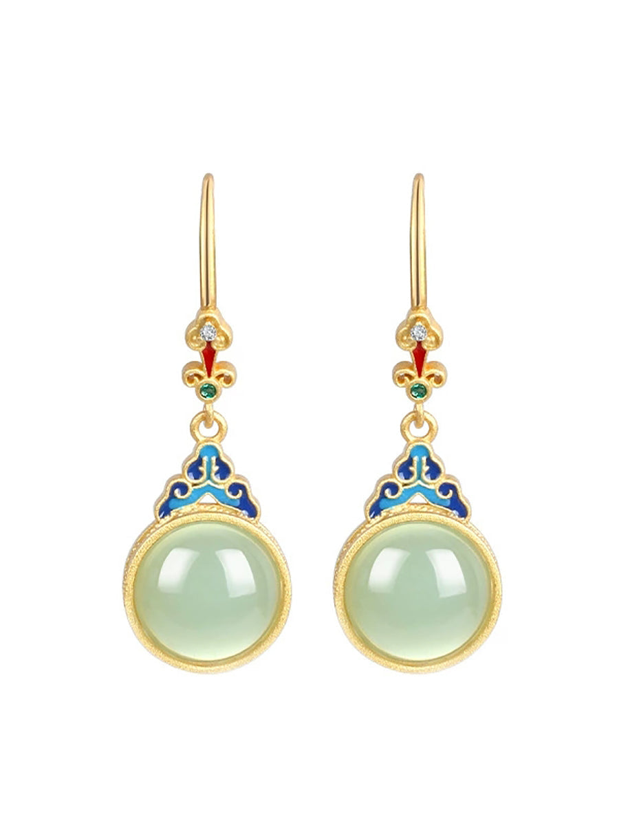 Vintage S925Silver Jade Earrings