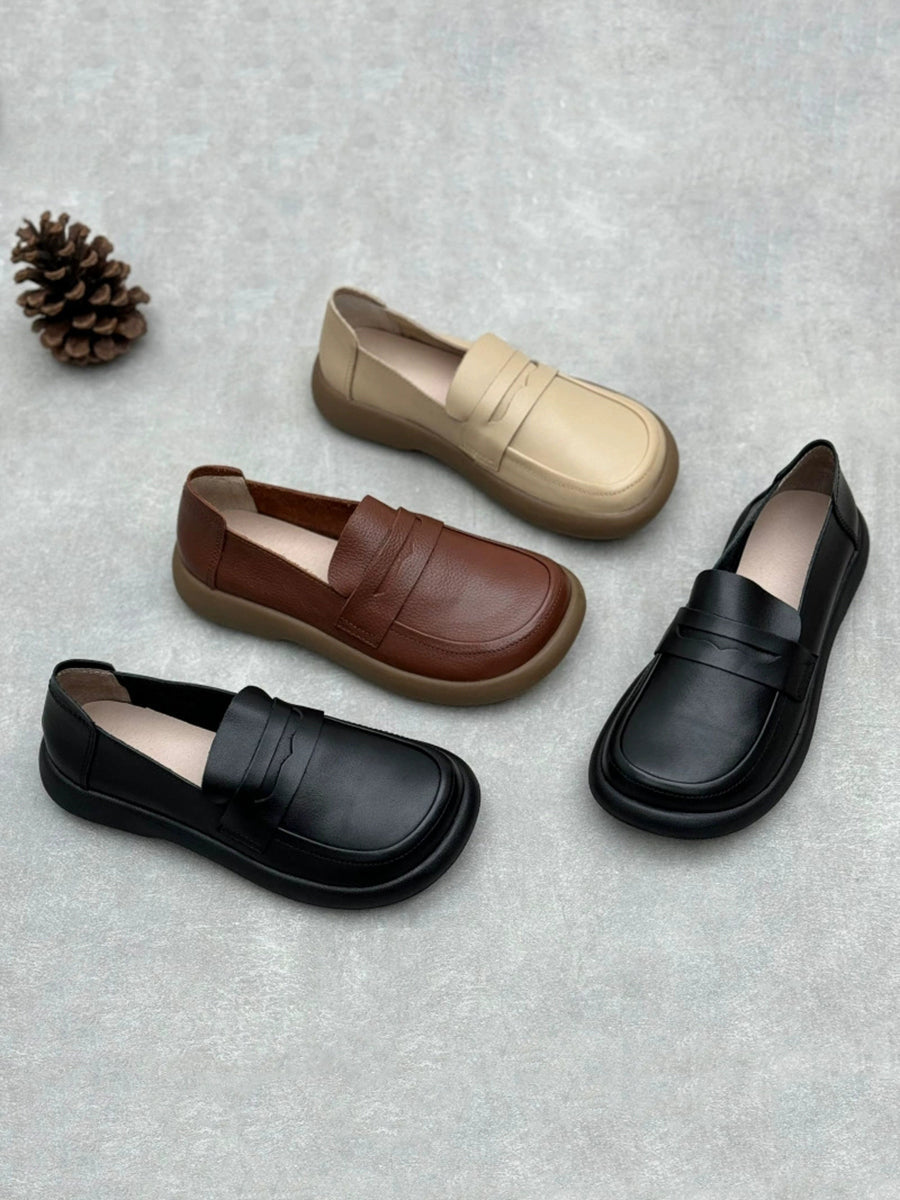 Women Summer Genuine Leather Flat Shoes