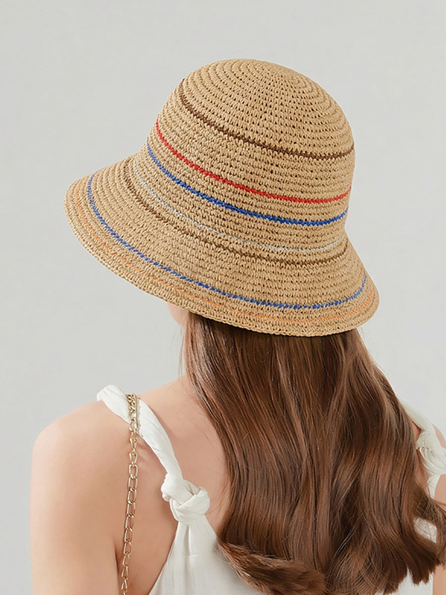 Women Summer Stripe Sunproof Bucket Hat