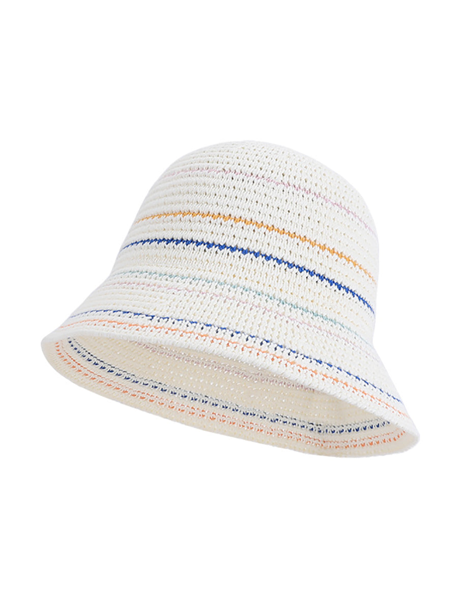 Women Summer Stripe Sunproof Bucket Hat