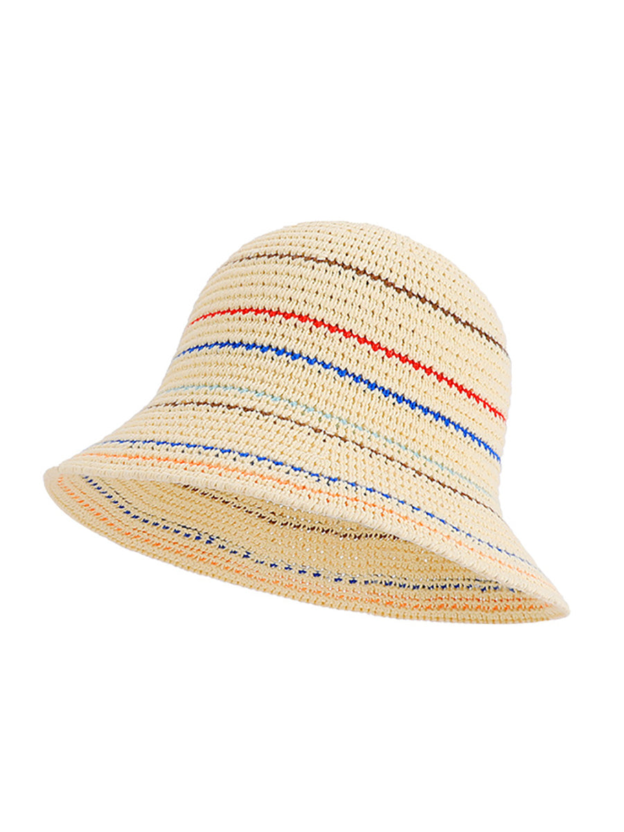 Women Summer Stripe Sunproof Bucket Hat