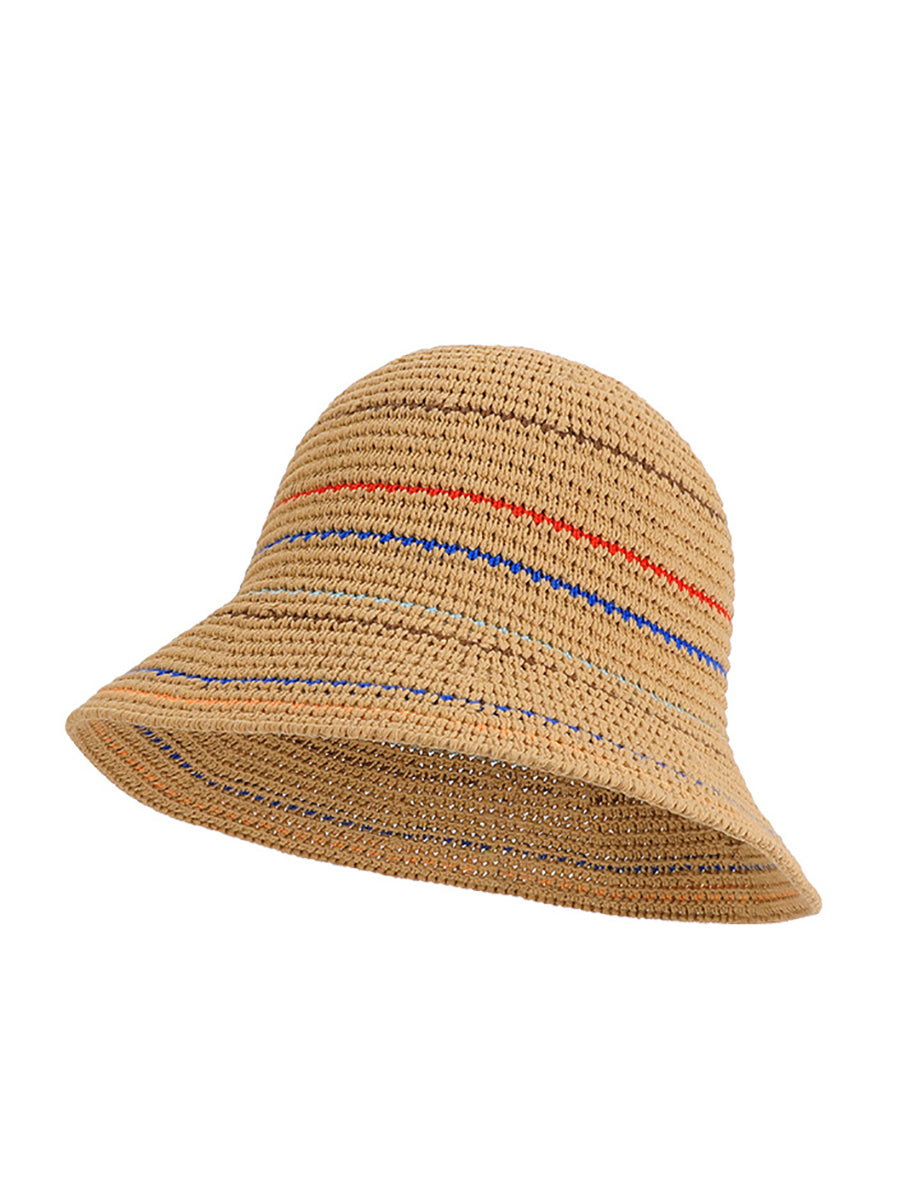 Women Summer Stripe Sunproof Bucket Hat