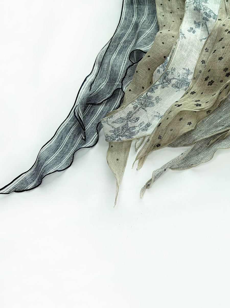 Women Summer Thin Linen Triangle Scarf