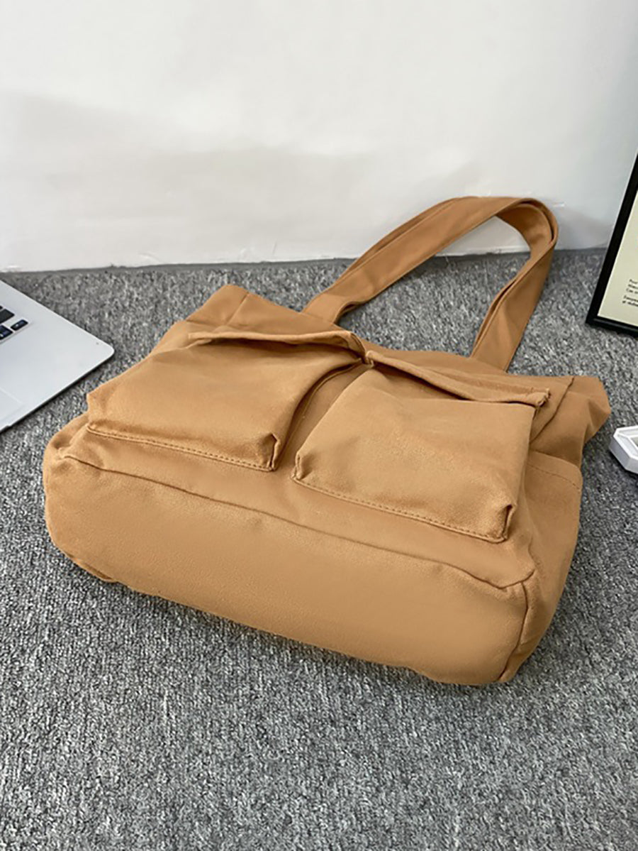 Pure Color Large Cpacity Handbag Shoulder Bag
