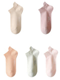 5 Pairs Women Summer Pure Color Cotton Socks