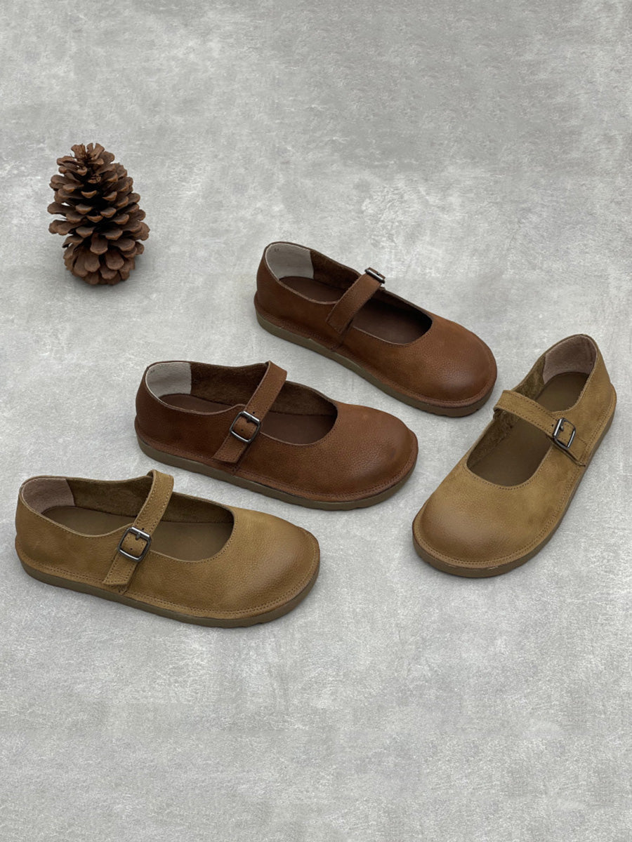 Women Summer Genuine Leather Flat Shoes
