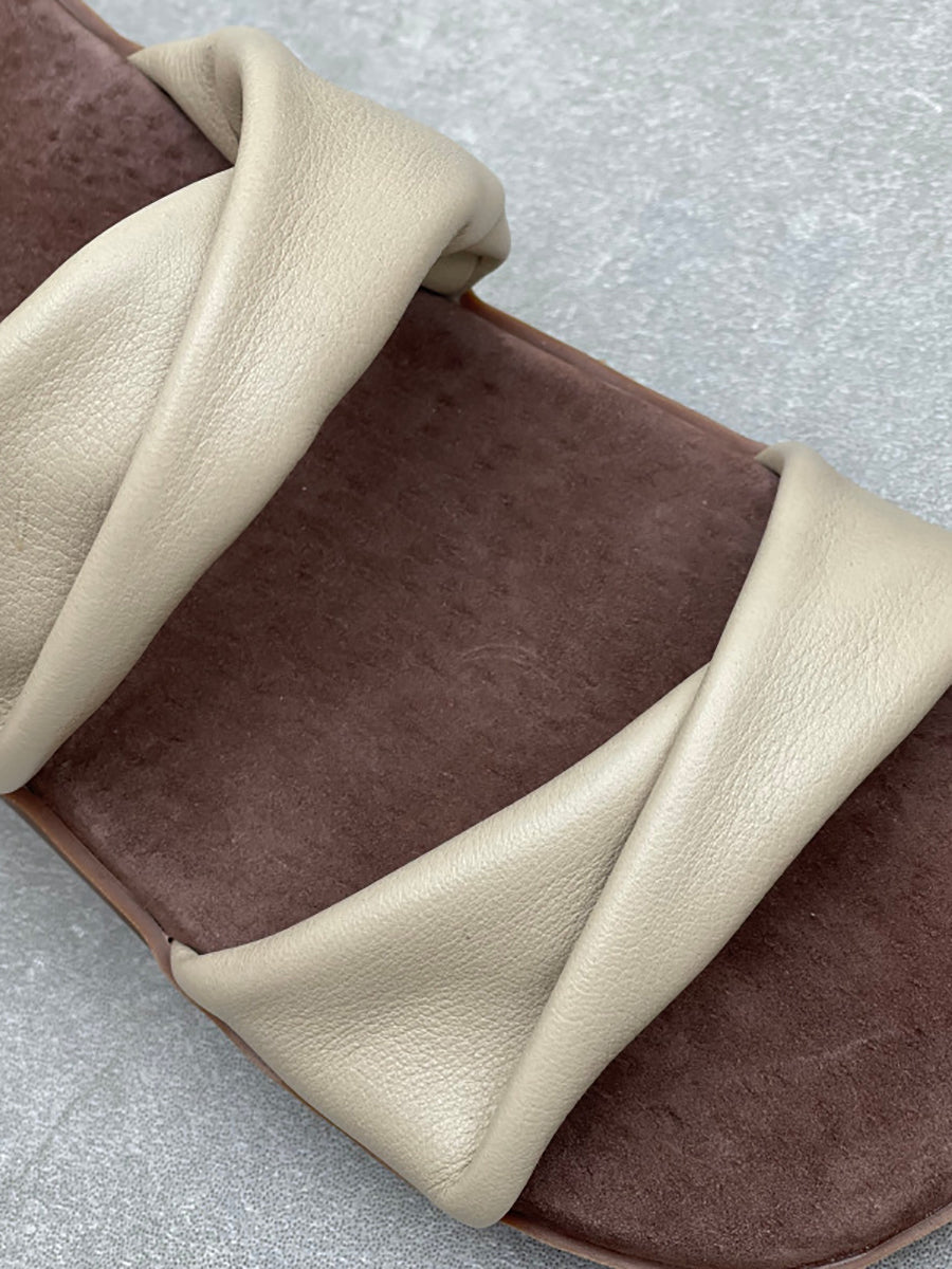 Women Summer Leather Outdoor Slippers
