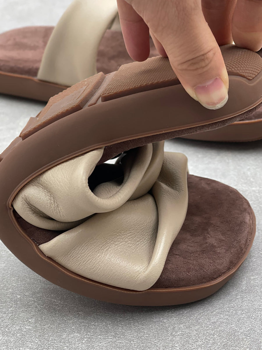 Women Summer Leather Outdoor Slippers