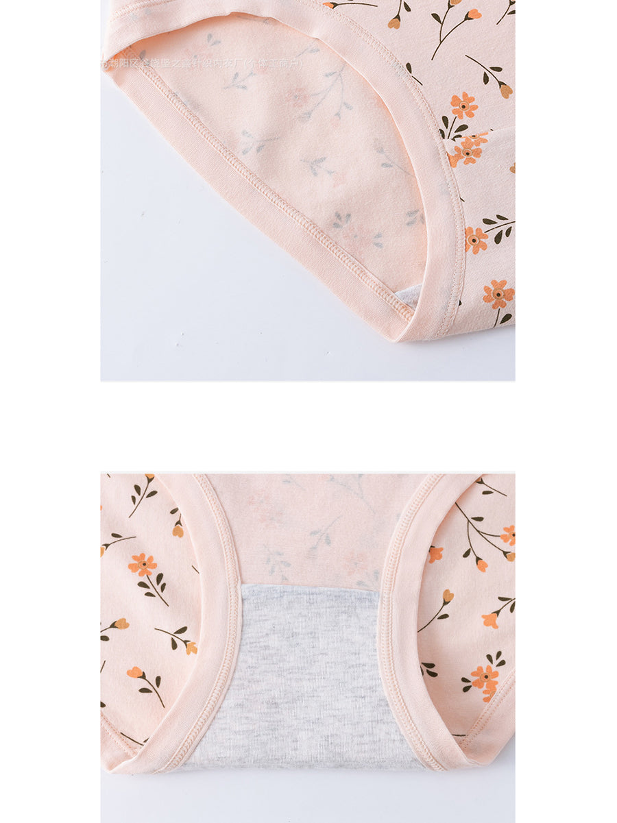 3 Pieces Women Artsy Floral High Waist Underwear