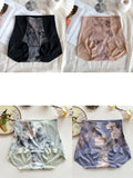 4 Pieces Women Artsy Flower High Waist Underwear