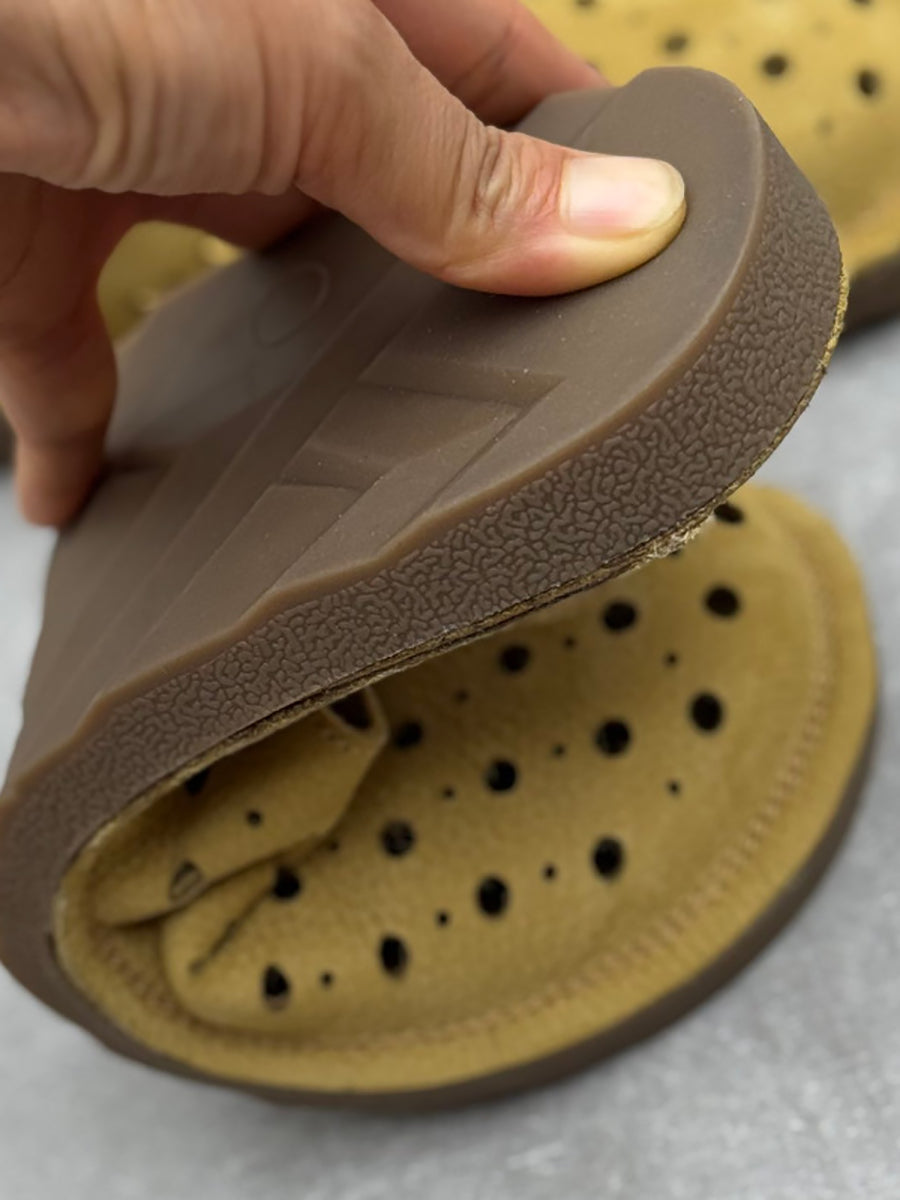 Women Summer Casual Hole Genuine Leather Slippers