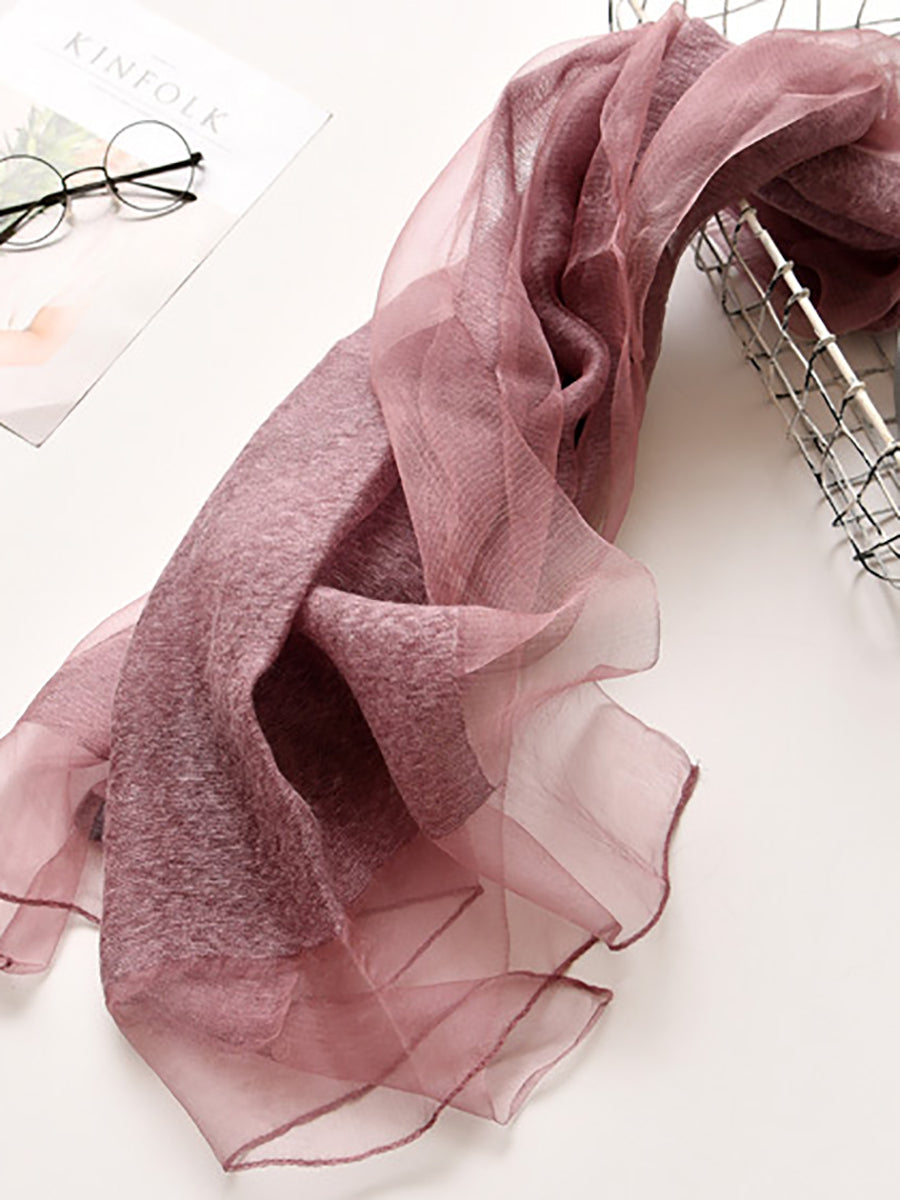 Women Summer Pure Color Soft Shawl Scarf
