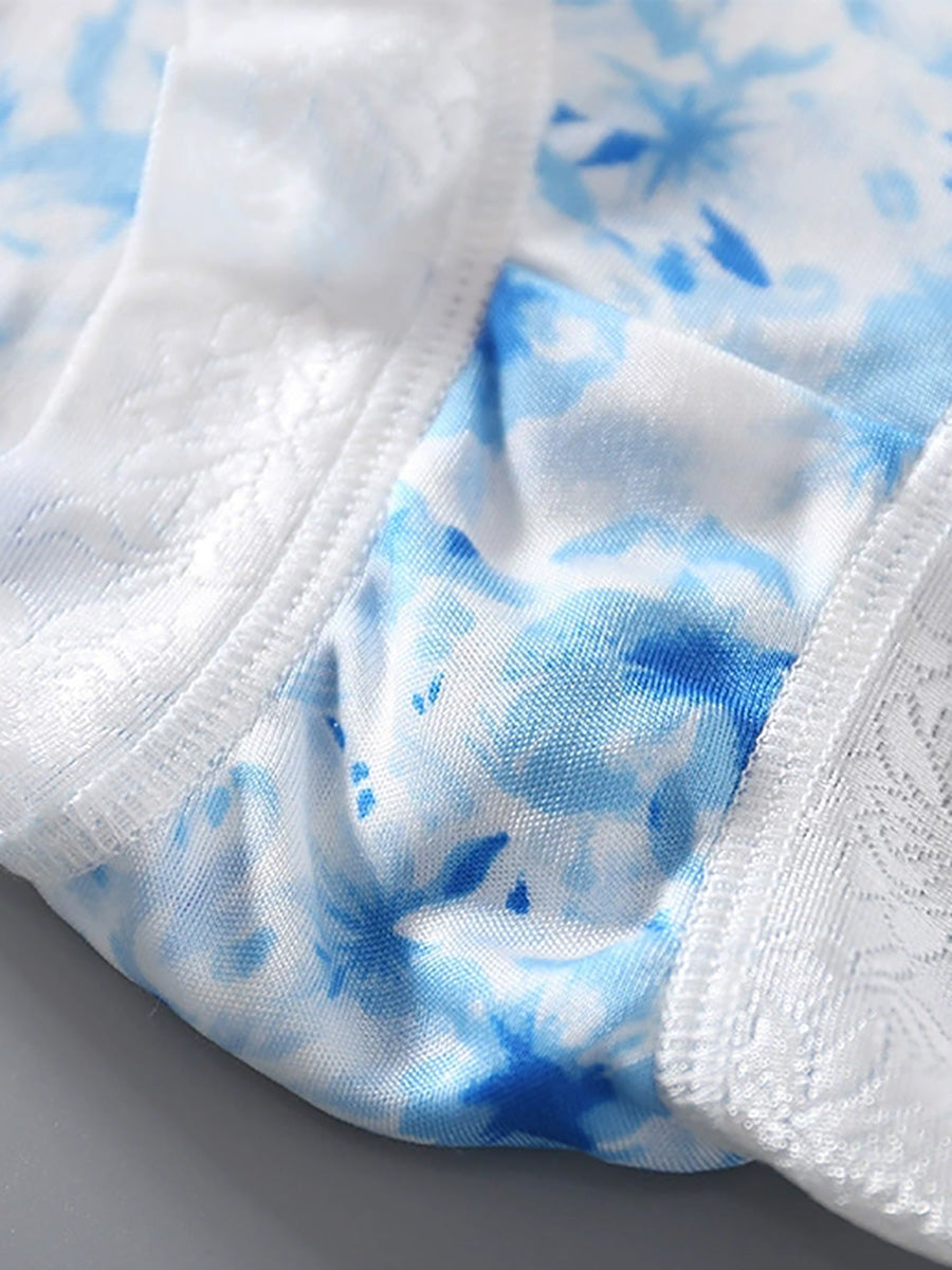 Women Sexy Flower Silk Underwear