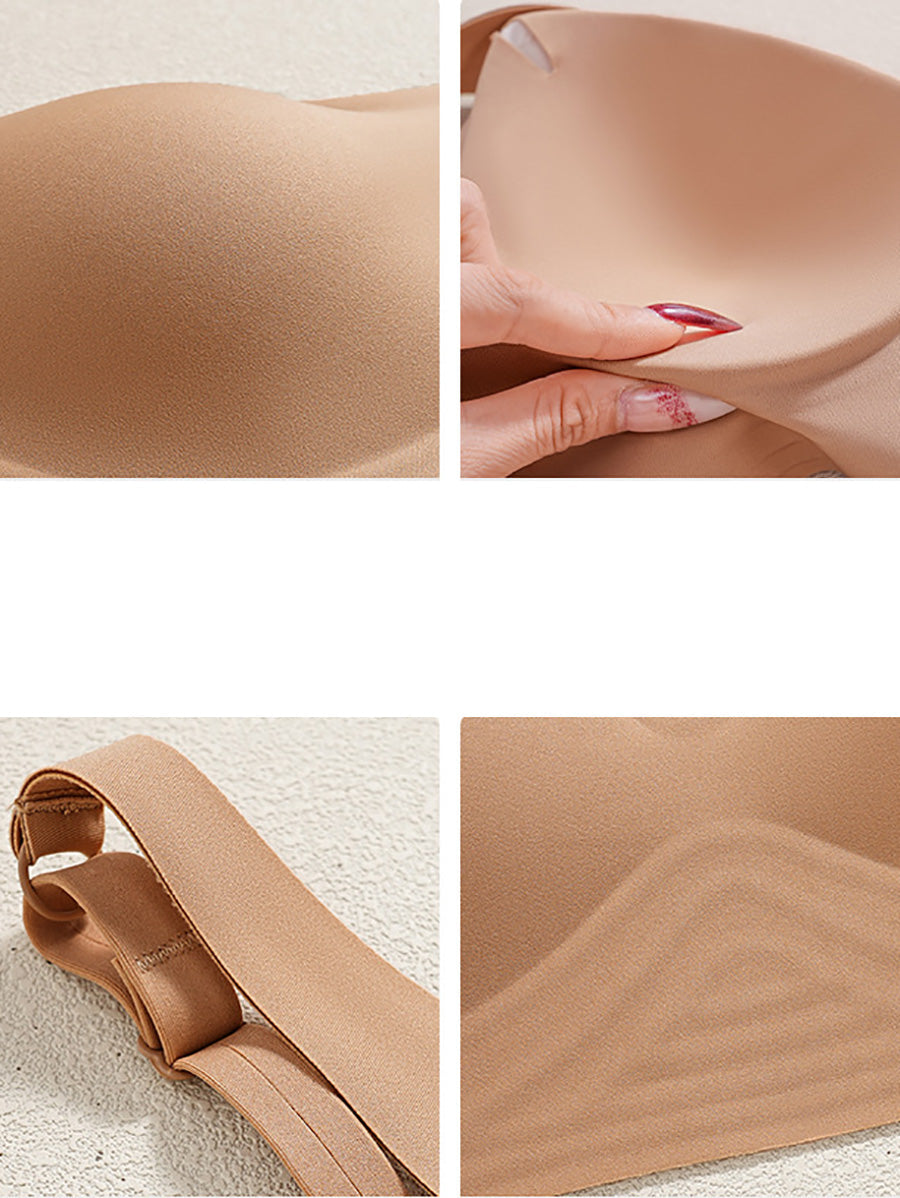 Women Artsy Casual Pure Color Wireless Bra