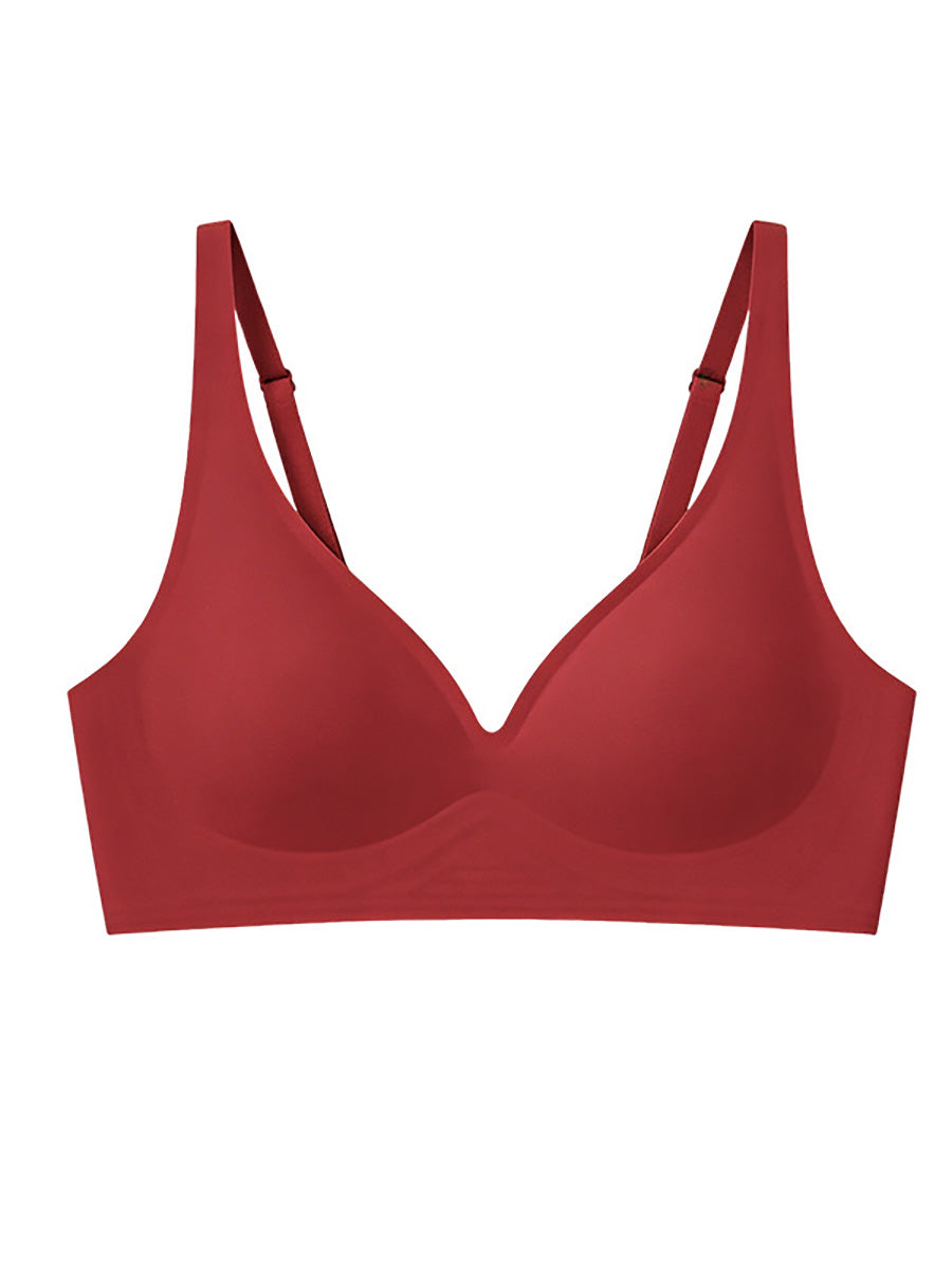 Women Artsy Casual Pure Color Wireless Bra