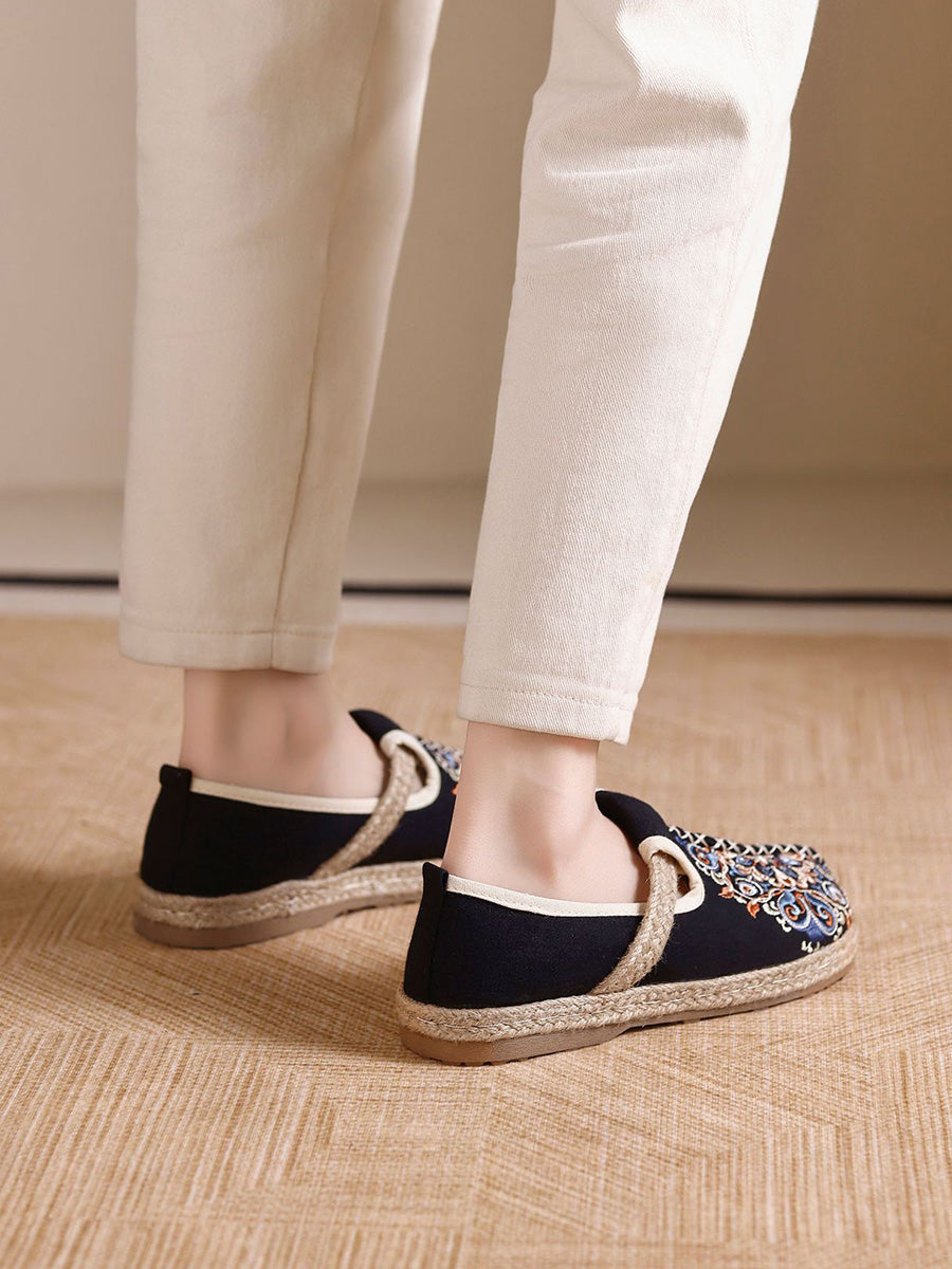 Women Summer Ethnic Embroidery Cnavas Shoes