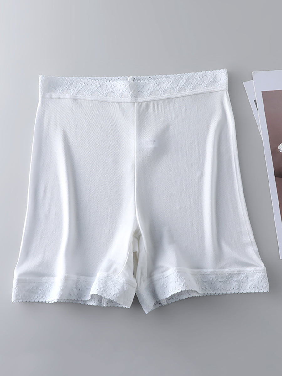 Women Casual Pure Color 100%Silk Underpants