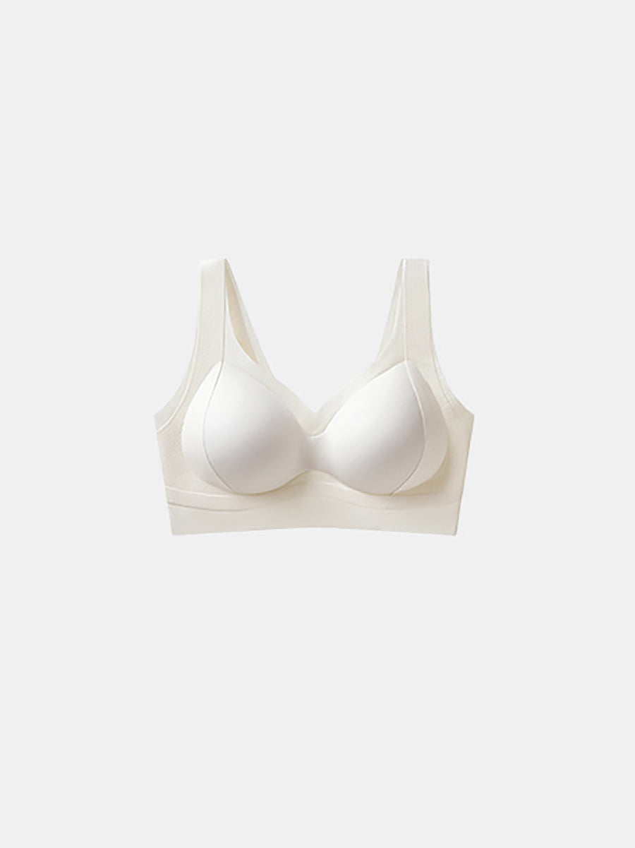 Women Casual Pure Color One-piece Seamless Wireless Bra