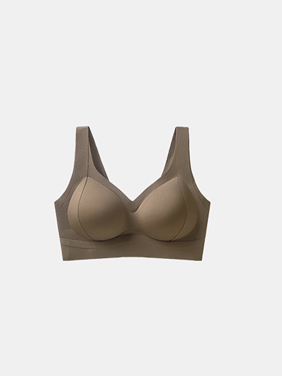 Women Casual Pure Color One-piece Seamless Wireless Bra