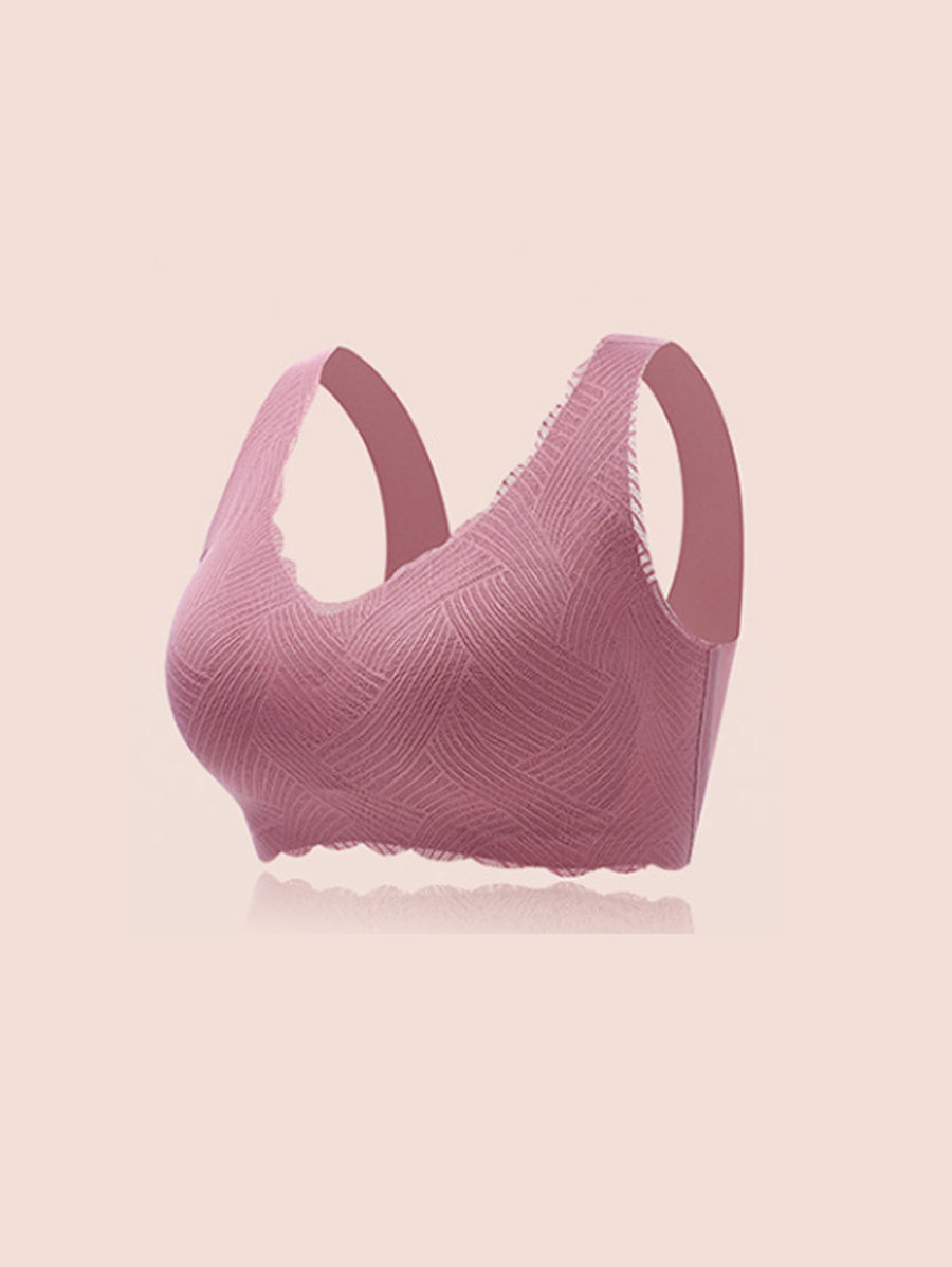 Women Artsy Summer Pure Color Soft One-piece Wireless Bra
