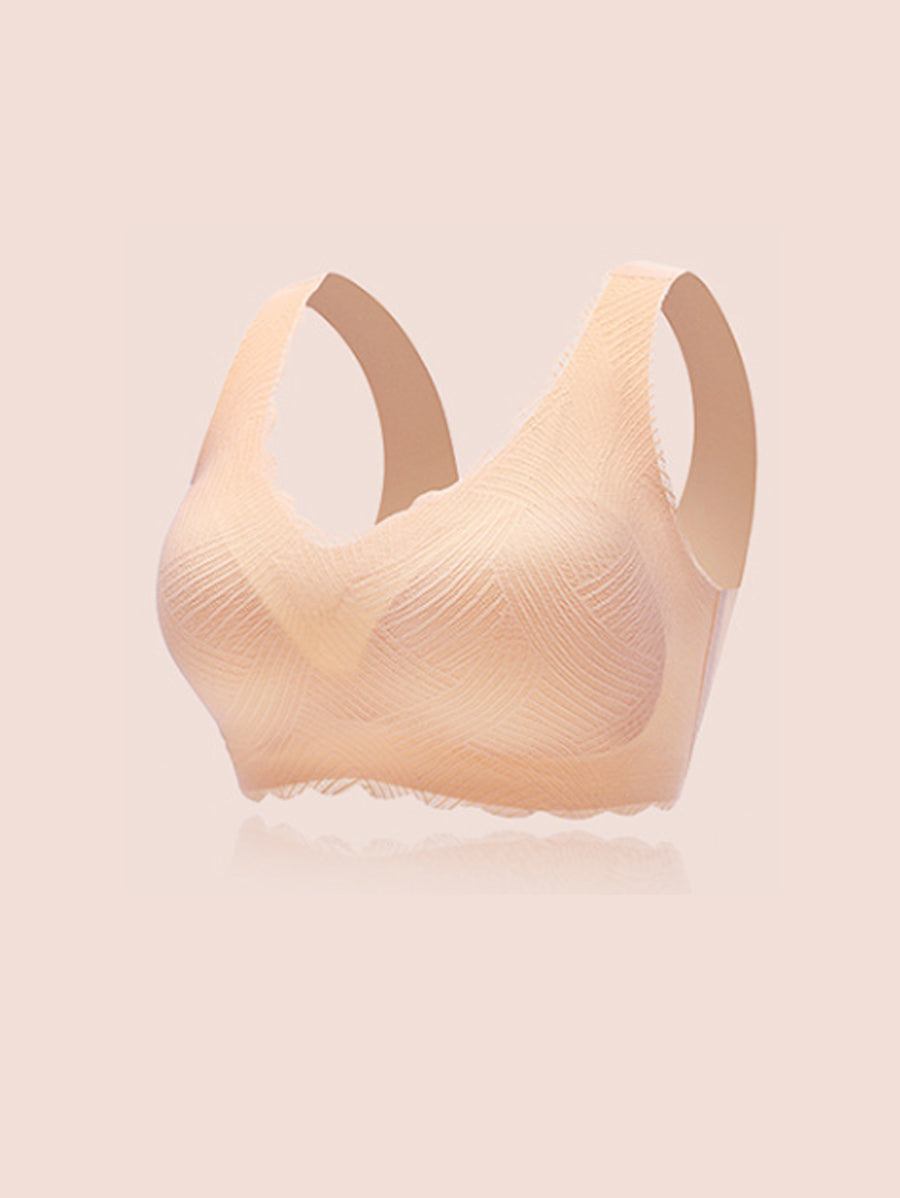 Women Artsy Summer Pure Color Soft One-piece Wireless Bra