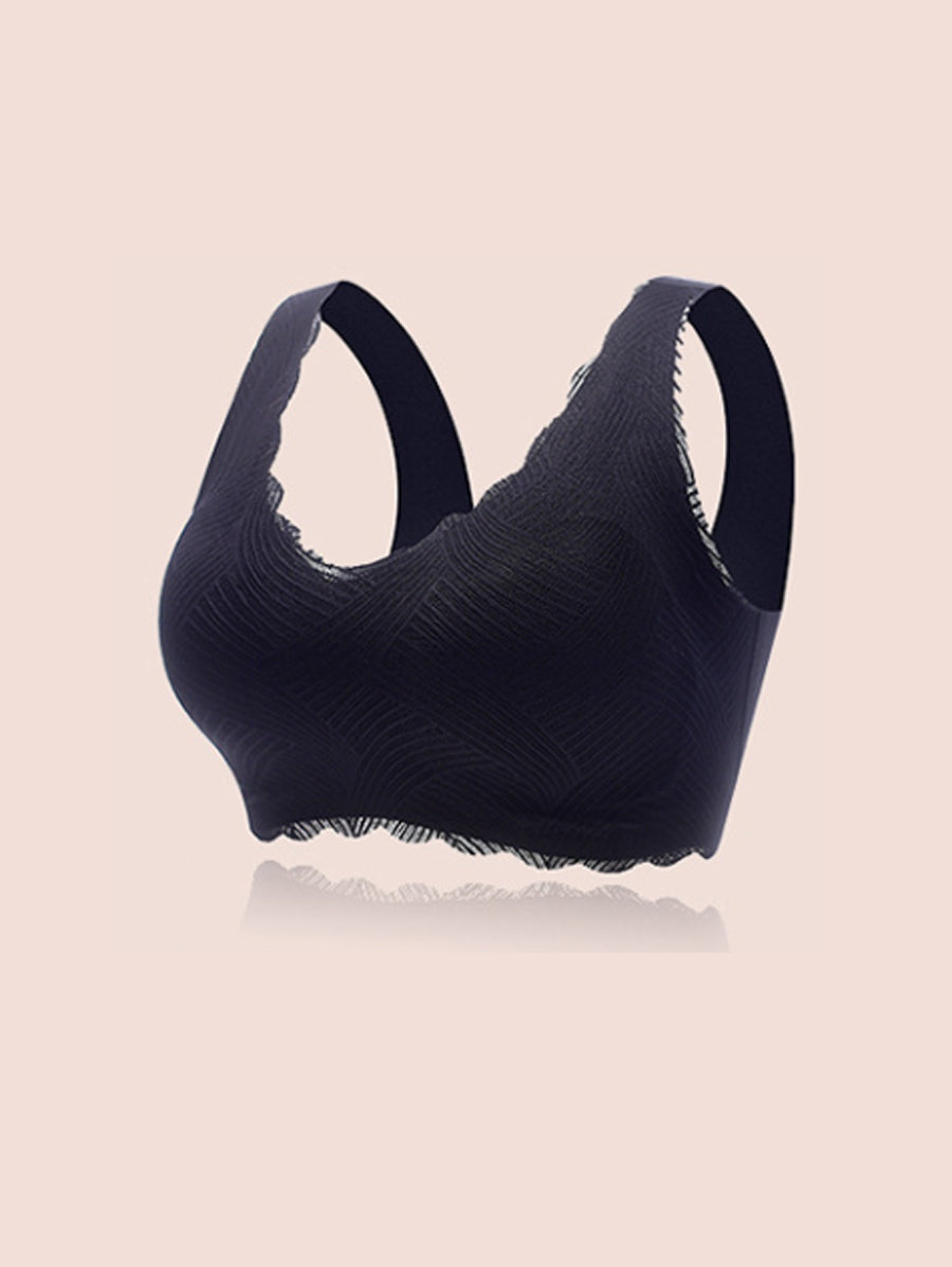 Women Artsy Summer Pure Color Soft One-piece Wireless Bra