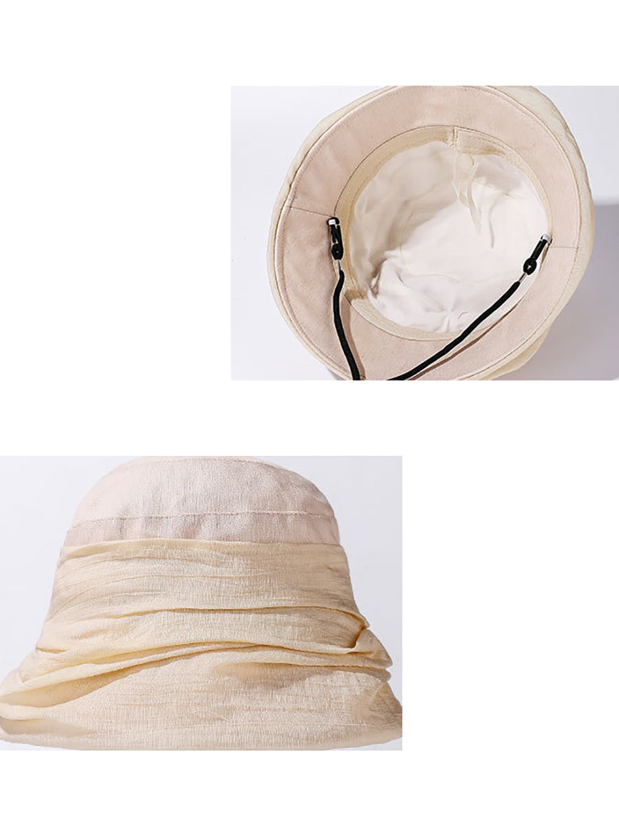 Women Summer Pure Color Soft Sunproof Bucket Hat