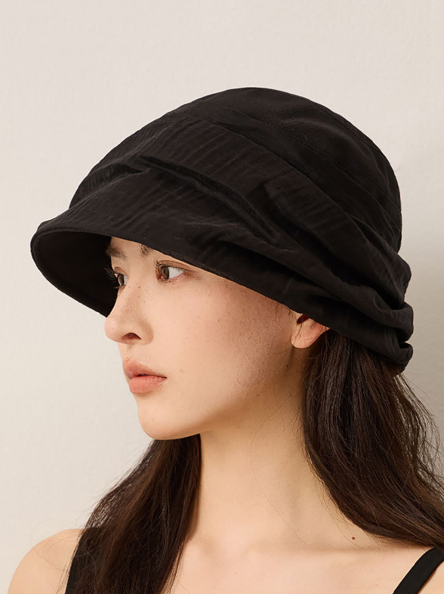 Women Summer Pure Color Soft Sunproof Bucket Hat