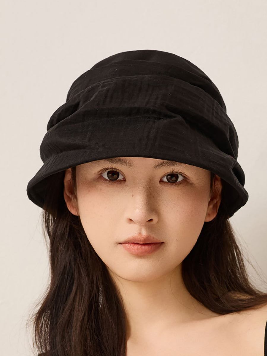 Women Summer Pure Color Soft Sunproof Bucket Hat