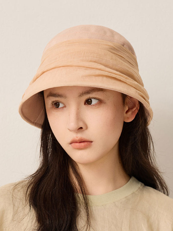 Women Summer Pure Color Soft Sunproof Bucket Hat