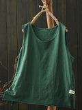 Plus Size Minimalist Solid Cotton Loose Women's Vest Top