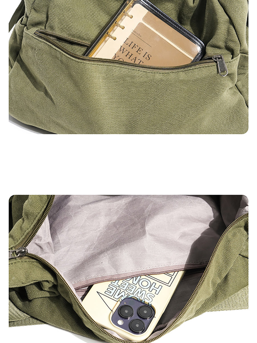 Women Vintage Washed Canvas Convertible Bag