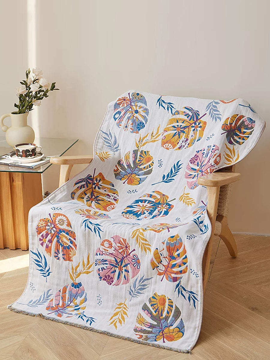 4-Layer Pure Cotton Yarn-Dyed Gauze Bath Towel – Soft & Absorbent